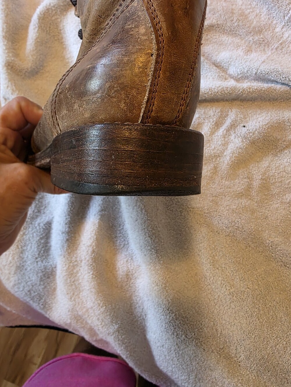 Vintage Lace-Up Leather Freebird Combat Boots in Distressed Brown - Picture 7 of 8